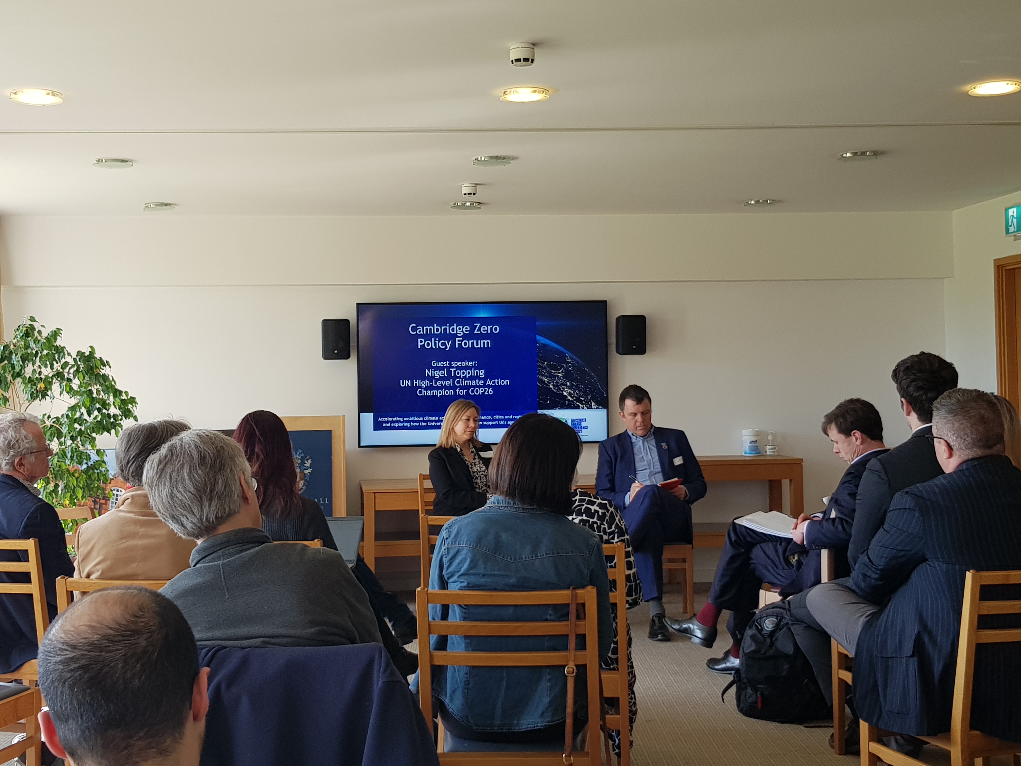 Photo of Policy Forum event with Nigel Topping as guest speaker