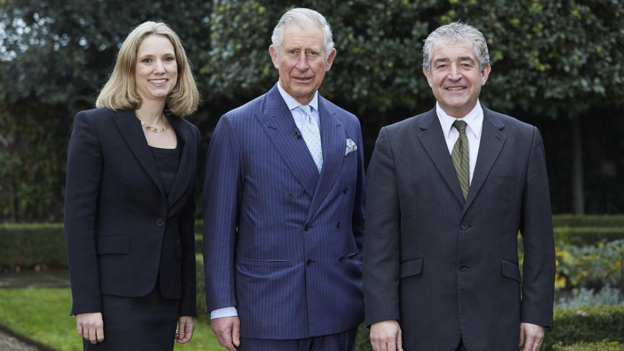 Professor Emily Shuckburgh, Prince Charles and Tony Juniper pose for a photo, Credit Penguin