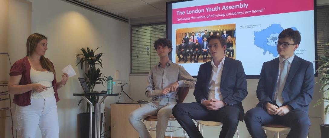 Youth presenting at the Royal Danish Embassy event