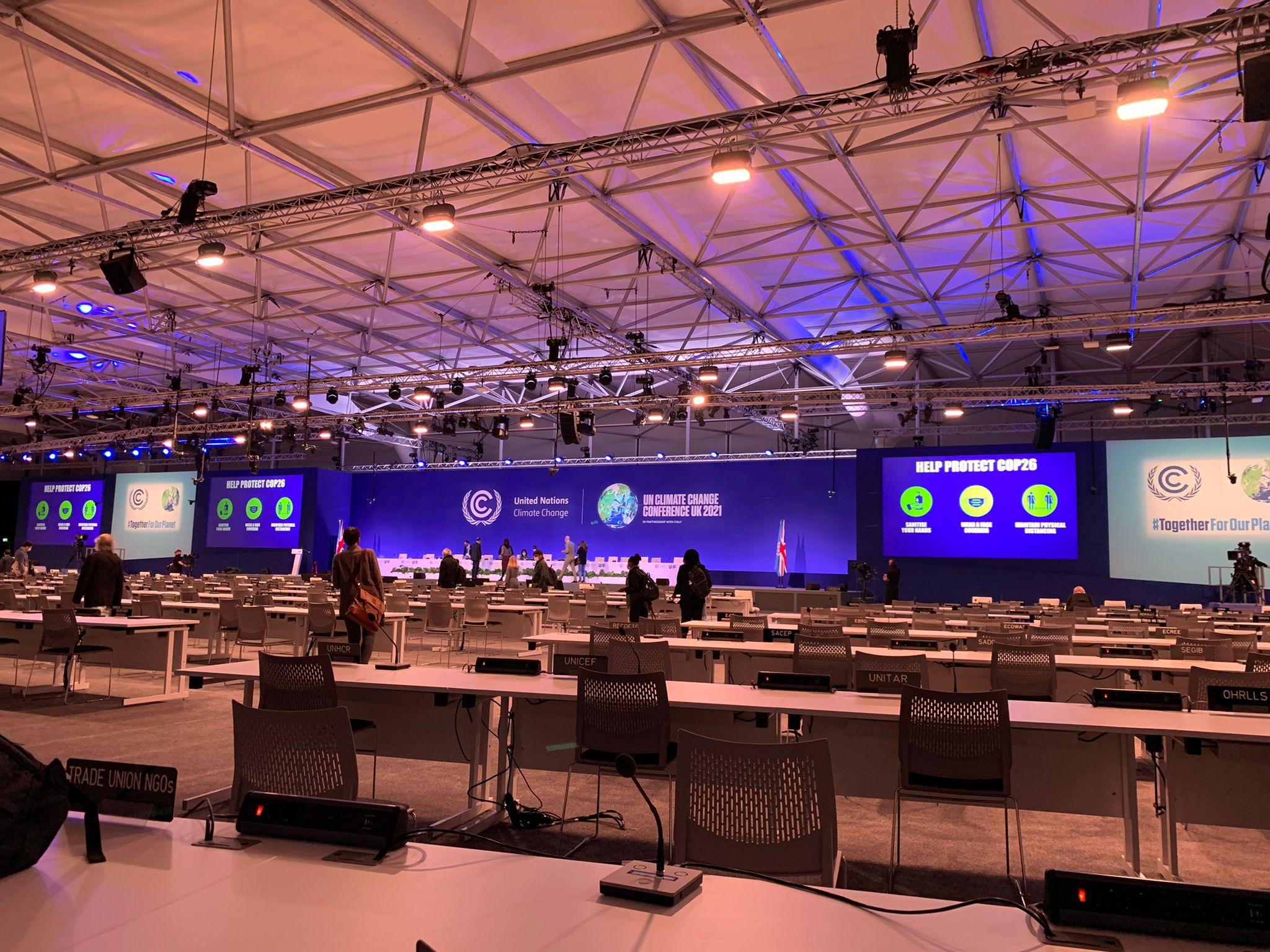 The COP26 hall where the presidency's informal stock taking event was