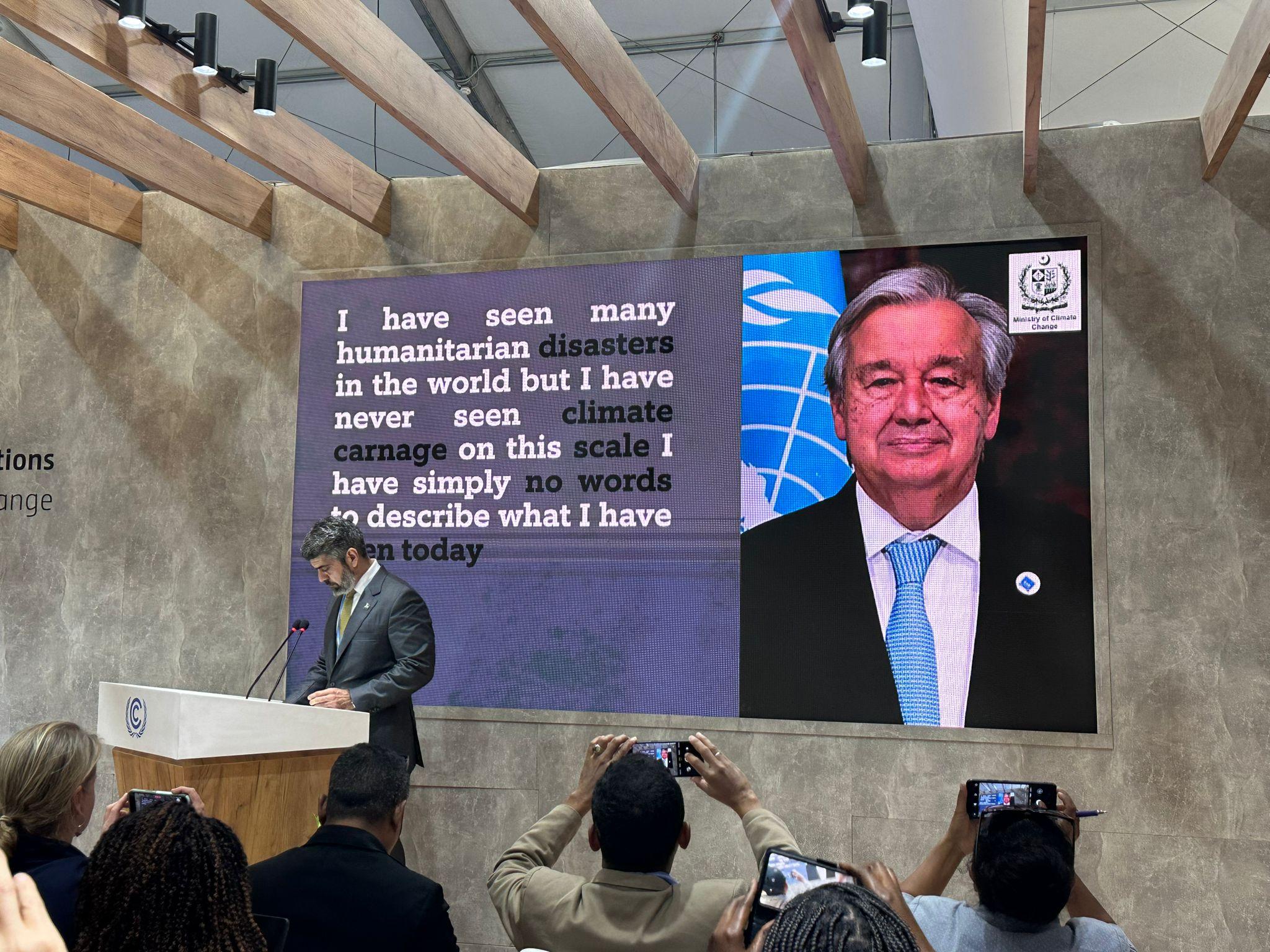 UN Secretary-General António Guterres describes his visit to Pakistan as 'climate carnage'