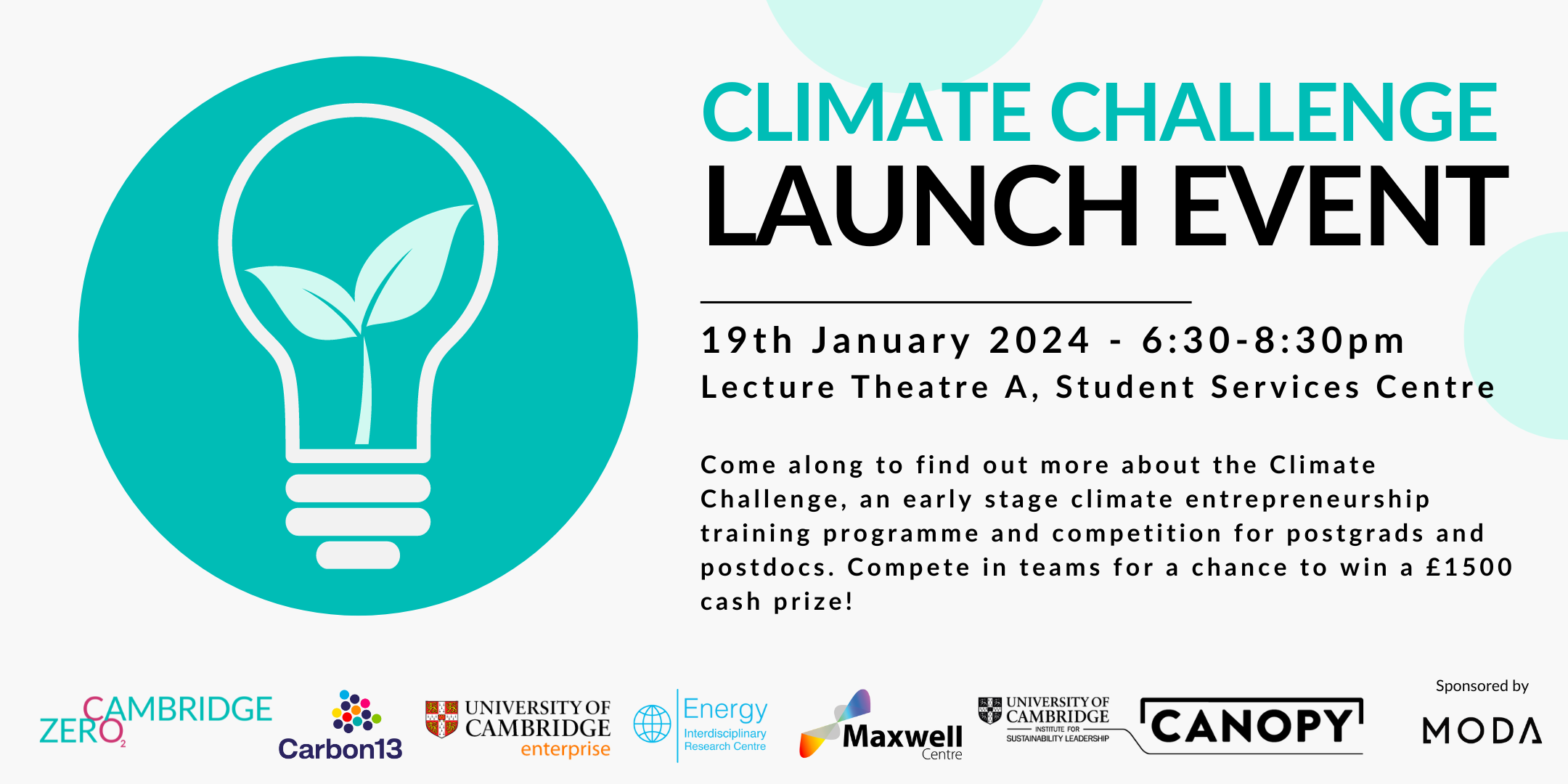 Climate challenge launch event banner 2024