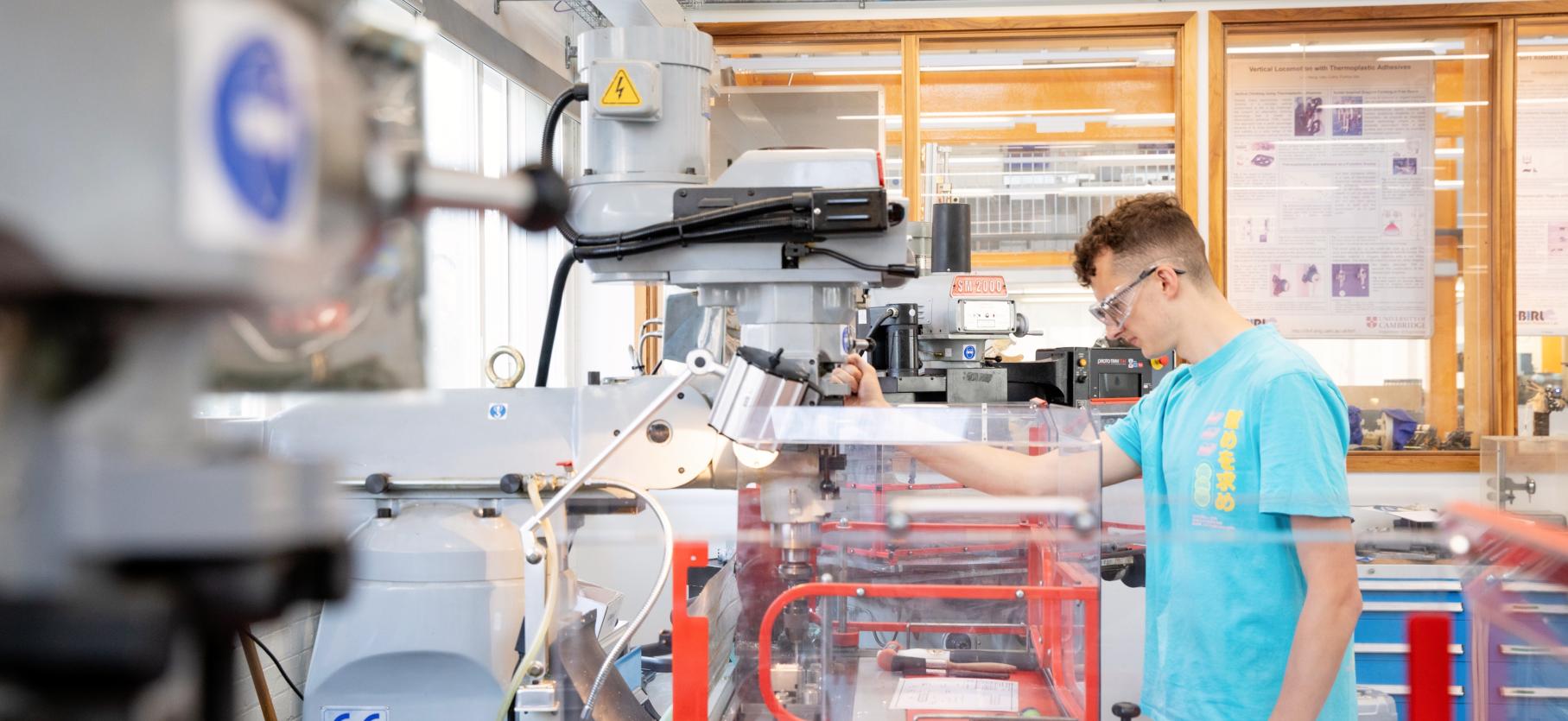 Photo of student at Dyson Centre. Photo by Cambridge University