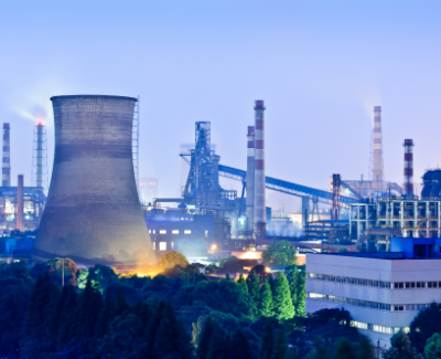 Photo of an energy plant. Credit: Getty Images
